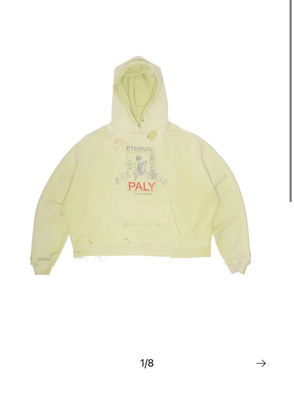 Pale Yellow Graphic Hoodie - Men